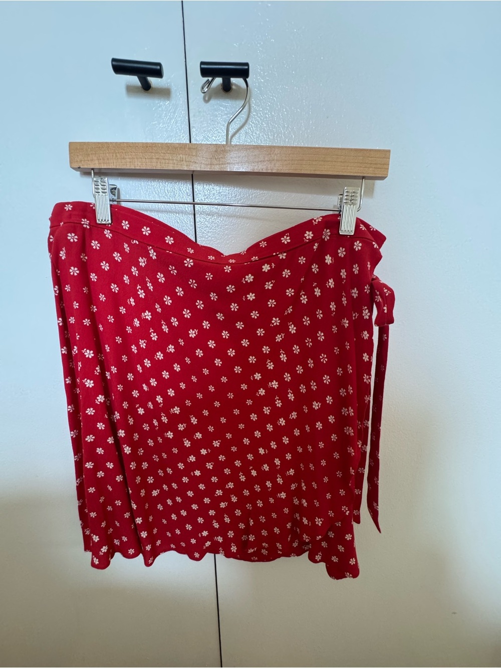 Madewell Red Floral Wrap Skirt
